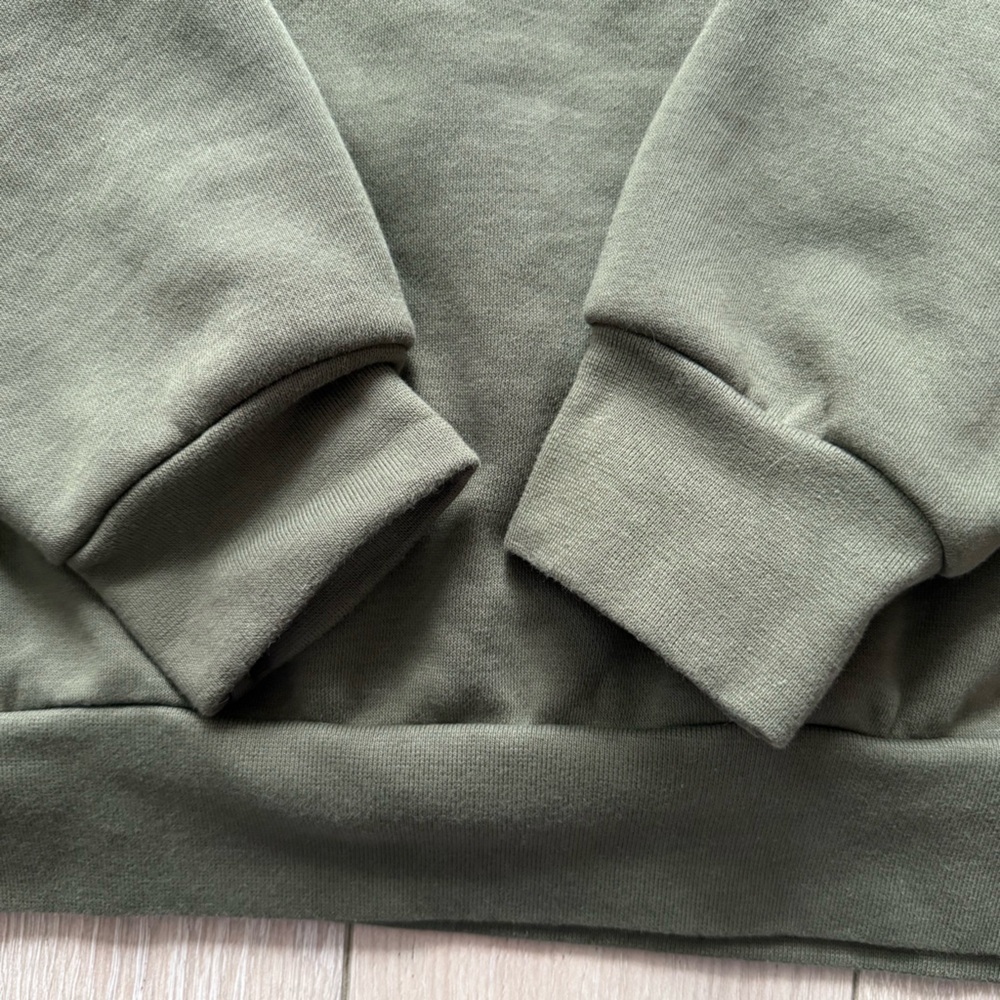 Adidas Logo Embroidered Boyfriend Sweatshirt in Olive Green Juniors Size XL - Picture 5 of 11